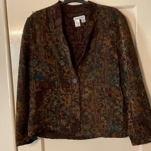Coldwater Creek Brown and Teal Blazer